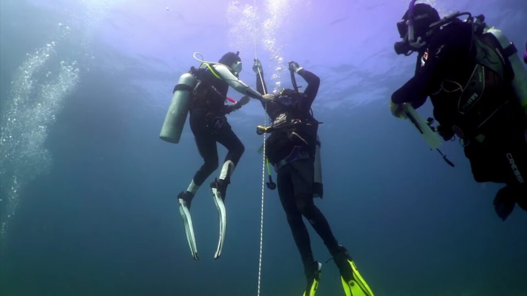 Group of people underwater